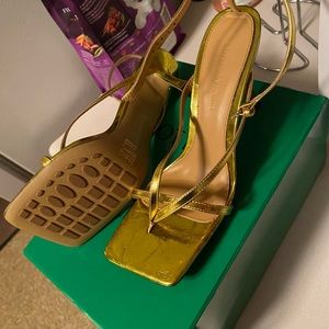 bottega gold heels